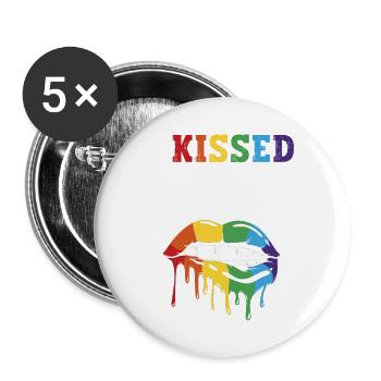 I kissed a boy and it made me - Buttons large 2.2''/56 mm (5-pack) - white - Front