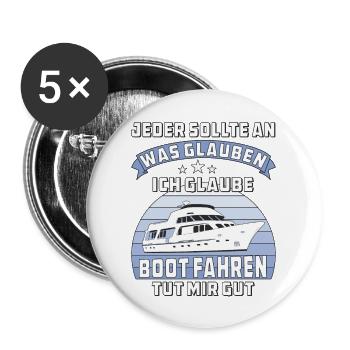 BOOT FAHREN TUT MIR GUT - Buttons groß 56 mm (5er Pack) - Weiß - Vorne
