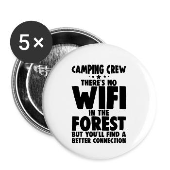 Camping Crew, There's No Wifi In The Forest 4 - Buttons groß 56 mm (5er Pack) - Weiß - Vorne