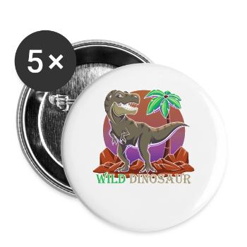 Dino - Buttons groß 56 mm (5er Pack) - Weiß - Vorne