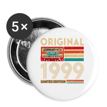 Made In 1999 Vintage Birthday Gift 1999 - Buttons large 2.2''/56 mm (5-pack) - white - Front