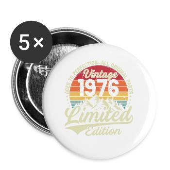 Vintage Classique 1976 - Lot de 5 grands badges (56 mm) - blanc - Devant