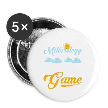 La météorologie est le nom La météo est le jeu Meteor - Lot de 5 grands badges (56 mm) - blanc - Devant