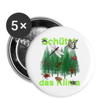 Wilderness Forest Animals Nature Climate Protection Insects Animals - Buttons large 2.2''/56 mm (5-pack) - white - Front