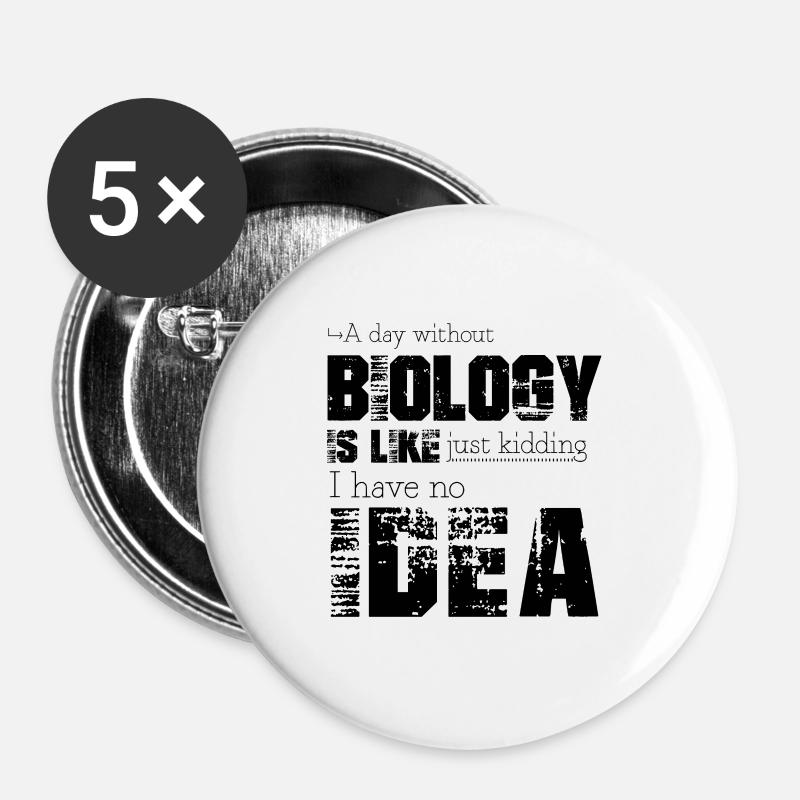 Biology - Buttons large 2.2''/56 mm (5-pack) - white