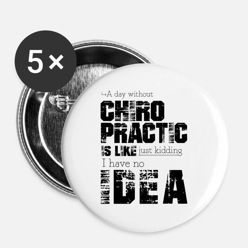 Chiropractic - Buttons large 2.2''/56 mm (5-pack) - white