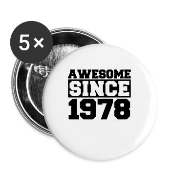 Génial depuis 1978 - Lot de 5 grands badges (56 mm) - blanc - Devant