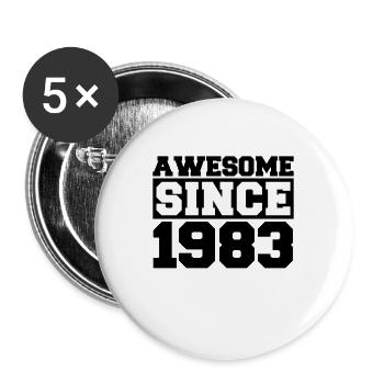 Awesome since 1983 - Buttons groß 56 mm (5er Pack) - Weiß - Vorne