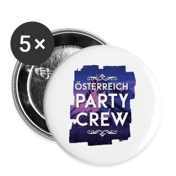 Autriche Party Crew - Lot de 5 grands badges (56 mm) - blanc - Devant