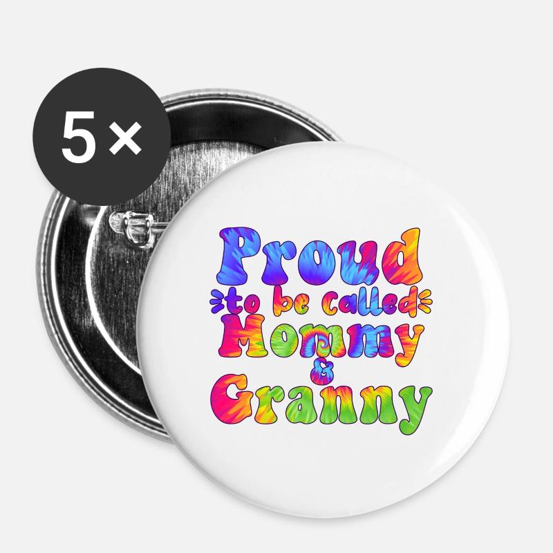 Proud mommy and Granny - Buttons large 2.2''/56 mm (5-pack) - white