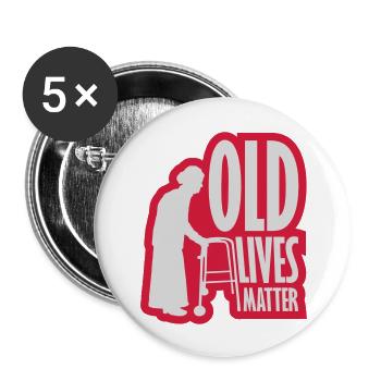 old lives matter quote - Buttons large 2.2''/56 mm (5-pack) - white - Front