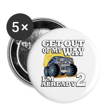 Sortez de mon chemin je suis déjà 2 camion 2. - Lot de 5 grands badges (56 mm) - blanc - Devant