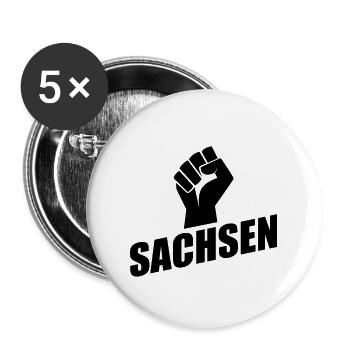Sachsen Faust logo - Buttons groß 56 mm (5er Pack) - Weiß - Vorne
