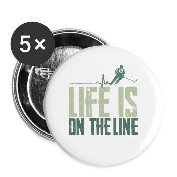 Citation de hockey sur glace - Lot de 5 grands badges (56 mm) - blanc - Devant