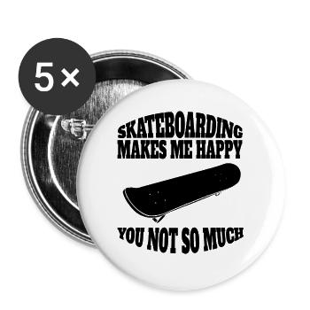 Skateboard Skaten Skateboarding Longboard Skater - Buttons groß 56 mm (5er Pack) - Weiß - Vorne