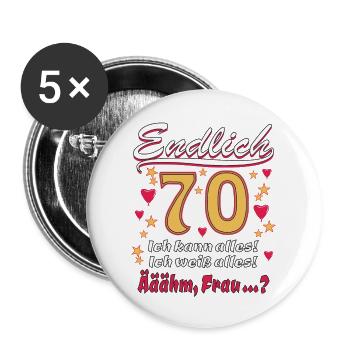 ENDLICH 70 - Buttons groß 56 mm (5er Pack) - Weiß - Vorne