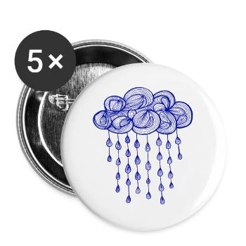 pluie, saison, pluie, cycle de l'eau - Lot de 5 grands badges (56 mm) - blanc - Devant