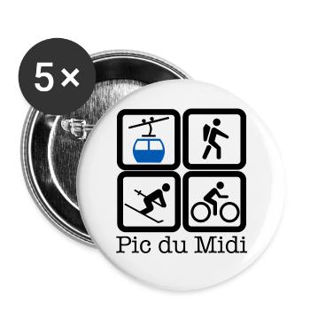 Pic du Midi - Lot de 5 grands badges (56 mm) - blanc - Devant