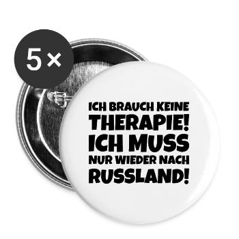 Russland Therapie - Buttons groß 56 mm (5er Pack) - Weiß - Vorne