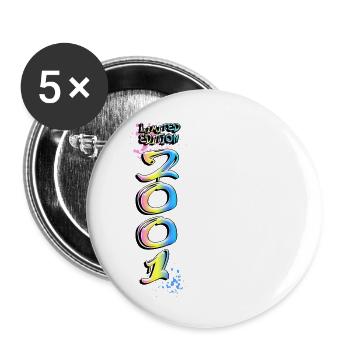 Limited Edition 2001 Graffiti - Buttons groß 56 mm (5er Pack) - Weiß - Vorne