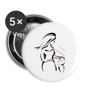 Design PMN - Lot de 5 grands badges (56 mm) - blanc - Devant