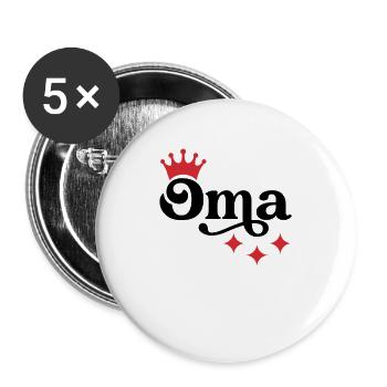 Mamie / Mamy / Grand Mere / Grand-Mère / Bébé - Lot de 5 grands badges (56 mm) - blanc - Devant