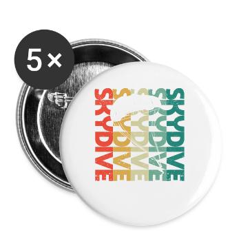 Skydive Funny Fallschirmspringen Liebhaber Fall - Buttons groß 56 mm (5er Pack) - Weiß - Vorne