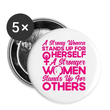 Feministisch Gleichberechtigung der Geschlechter F - Buttons groß 56 mm (5er Pack) - Weiß - Vorne
