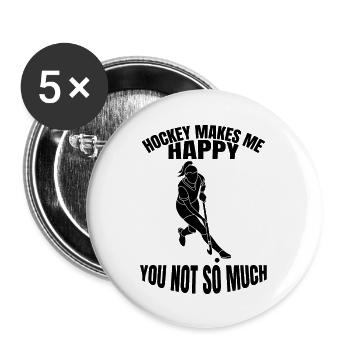 Unihockey Geschenk Feldhockey Hockeyspieler Hockey - Buttons groß 56 mm (5er Pack) - Weiß - Vorne
