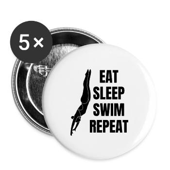 Schwimmerin Frau Schwimmer Schwimmverein Schwimmen - Buttons groß 56 mm (5er Pack) - Weiß - Vorne