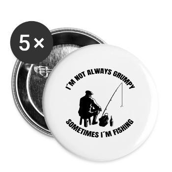 Pêche Hameçons Pêche Pêche Pêche Pêche - Lot de 5 grands badges (56 mm) - blanc - Devant