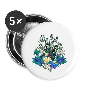 Spring Garden Nature Nature lover Gardener Ecology - Buttons large 2.2''/56 mm (5-pack) - white - Front