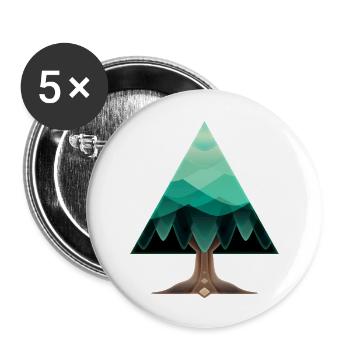 L’arbre triangulaire - Lot de 5 grands badges (56 mm) - blanc - Devant