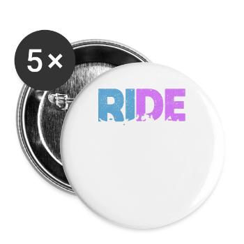 RIDE Snowboard Lovers Snowboarders Sports d’hiver - Lot de 5 grands badges (56 mm) - blanc - Devant