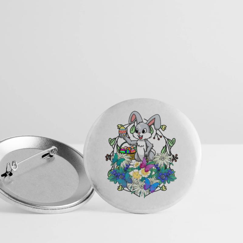 Early Spring Easter Eggs Easter Brush Easter Buttons large 2.2''/56 mm (5-pack)