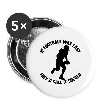 American Football Football Fan - Buttons large 2.2''/56 mm (5-pack) - white - Front