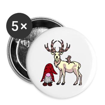 Nicholas Xmas Christmas Fantasy Christmas Child - Buttons large 2.2''/56 mm (5-pack) - white - Front