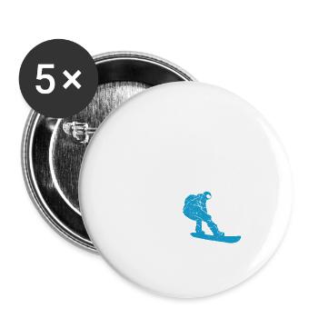 Snowboard Snowboarding Rider Snowboarding Just - Buttons groß 56 mm (5er Pack) - Weiß - Vorne