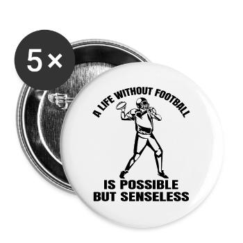 Footballfan Footballtrainer American Football - Buttons large 2.2''/56 mm (5-pack) - white - Front
