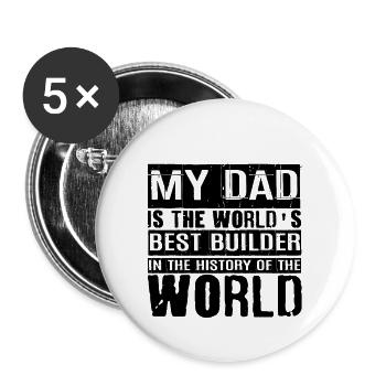 Mon père est le meilleur constructeur du monde 2 - Lot de 5 grands badges (56 mm) - blanc - Devant