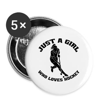 Joueur de hockey Hockey Floorball Filles Hockey sur gazon - Lot de 5 grands badges (56 mm) - blanc - Devant