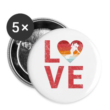 Dear snowboard lovers snowboarding fan winter - Buttons large 2.2''/56 mm (5-pack) - white - Front
