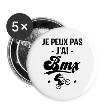 Je Peux Pas J'ai Bmx - Lot de 5 grands badges (56 mm) - blanc - Devant