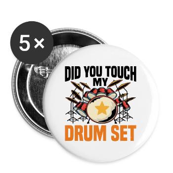 Avez-vous touché ma batterie 8 - Lot de 5 grands badges (56 mm) - blanc - Devant