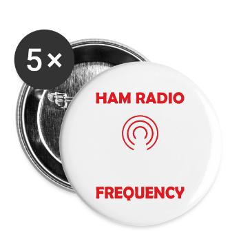 Ham Radio Operator Do It With Great Frequency Amat - Buttons groß 56 mm (5er Pack) - Weiß - Vorne