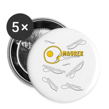 MAURER - Buttons groß 56 mm (5er Pack) - Weiß - Vorne