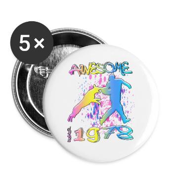 Awesome since 1978. Agility, Hundetraining - Buttons large 2.2''/56 mm (5-pack) - white - Front