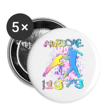 Génial depuis 1979. Agilité, Hundetraining - Lot de 5 grands badges (56 mm) - blanc - Devant
