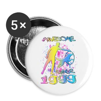 Awesome since 1999. Agility, Hundetraining - Buttons groß 56 mm (5er Pack) - Weiß - Vorne