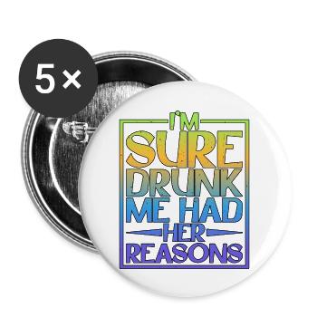Je suis sûr que j’avais ses raisons 5 - Lot de 5 grands badges (56 mm) - blanc - Devant